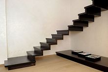 Quarter-turn staircase VENEZIAwooden stepstainless steel framecontemporary