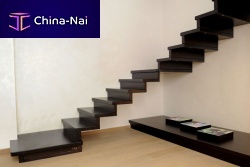 Quarter-turn staircase VENEZIAwooden stepstainless steel framecontemporary