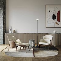 Contemporary armchair Dafnefabrichigh-backbeige