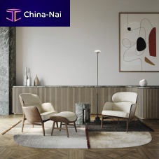 Contemporary armchair Dafnefabrichigh-backbeige