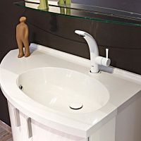 Built-in washbasin WINGceramicwith mixer tapcorner