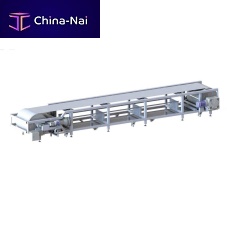 Conveyor system for the food industry floor-mounted