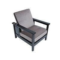Contemporary armchair MORRIS fabricbeechwith reclining back