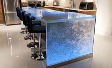 Contemporary kitchen GRANULAglassislandL-shaped