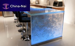 Contemporary kitchen GRANULAglassislandL-shaped