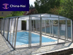 High swimming pool enclosure CARATtelescopicaluminummanual