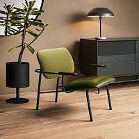 Contemporary lounge chair METHOD fabricleatherpowder-coated steel