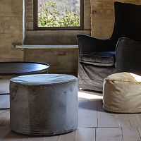 Design pouf EASYfabricwoodenround