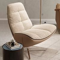 Contemporary armchair MIROfabricleathermetal