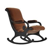 Traditional armchair ROCKINGfabricbeechbrown