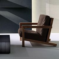 Contemporary armchair BD 21fabricleatherwooden