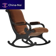Traditional armchair ROCKINGfabricbeechbrown