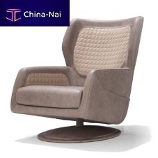 Contemporary armchair V152 leatherwood veneerwing