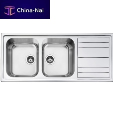 Double kitchen sink LPR116SAwith drainboardstainless steelovermount