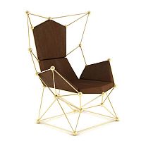 Contemporary armchair Primvelvetbrassbrown