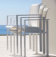 Contemporary chair KWADRAoutdoorTextilene®lacquered aluminum