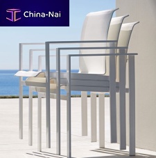 Contemporary chair KWADRAoutdoorTextilene®lacquered aluminum
