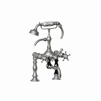 Double-handle shower mixer tap 06.435for bathtubdeck mountedchromed metal