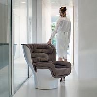 Original design armchair ELDA fabricleatherfiberglass