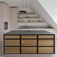 Contemporary kitchen WS MDFstainless steellinoleum