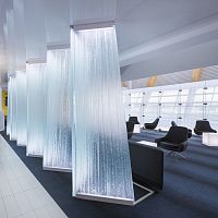 Transparent glass panel for facadefor partition wallintegrated LED