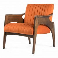 Contemporary armchair WINGfabricwoodenorange