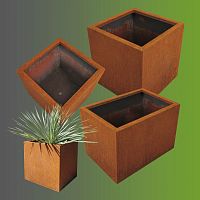 COR-TEN® steel planter BASIOrectangularsquarecontemporary