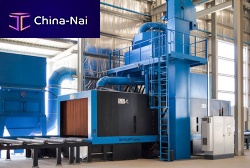 Belt shot blasting machine RATIOJETsuspended loadroller conveyorfor marble