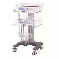 Dental unit with electro-mechanical chair with adjustable headrestwith delivery systemwith light