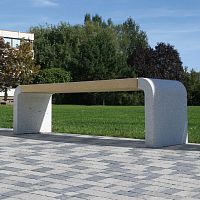 Contemporary garden bench woodenconcrete