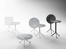 Contemporary bistro table by Jean Louis Iratzokimarblesteelround