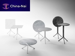 Contemporary bistro table by Jean Louis Iratzokimarblesteelround