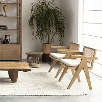Contemporary chair BRUNOindoorrattanoak base