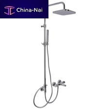 Wall-mounted shower set F3934/2contemporarywith hand showerwith fixed-column shower head