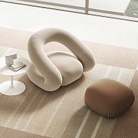 Contemporary armchair PEGGYfabricsteelgray