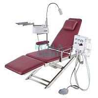 Foot-operated dental chair Premiumportablebluered