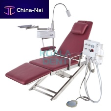 Foot-operated dental chair Premiumportablebluered