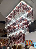 Contemporary chandelier WOMMurano glassstainless steelcommercial