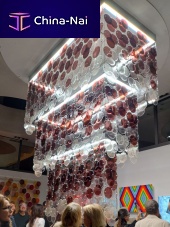 Contemporary chandelier WOMMurano glassstainless steelcommercial