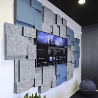 Wall-mounted acoustic panel NIV ECOSUNDfabricrectangularcolored