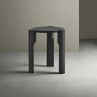 Contemporary stool DOMUS oakash3-legged
