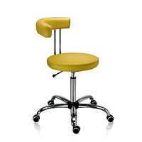 Dental stool D10Lon casterswith backrestgreen
