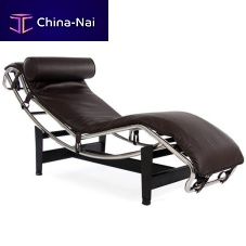 Contemporary chaise longue HY4011leathersolid woodstainless steel