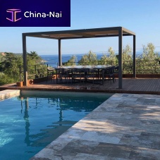 Rectangular swimming pool outdoorin-groundtravertine