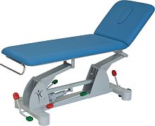 Hydraulic massage table 14900on casterswith adjustable height backrest2-section