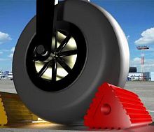 Aircraft wheel chock rubber