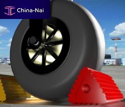 Aircraft wheel chock rubber