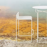 Contemporary bar stool GRILLpalisanderthermo-lacquered aluminumaluminum base
