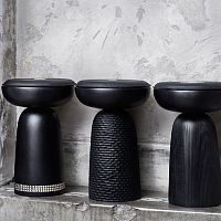 Contemporary stool NERAsolid woodashwalnut