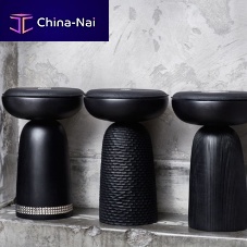 Contemporary stool NERAsolid woodashwalnut